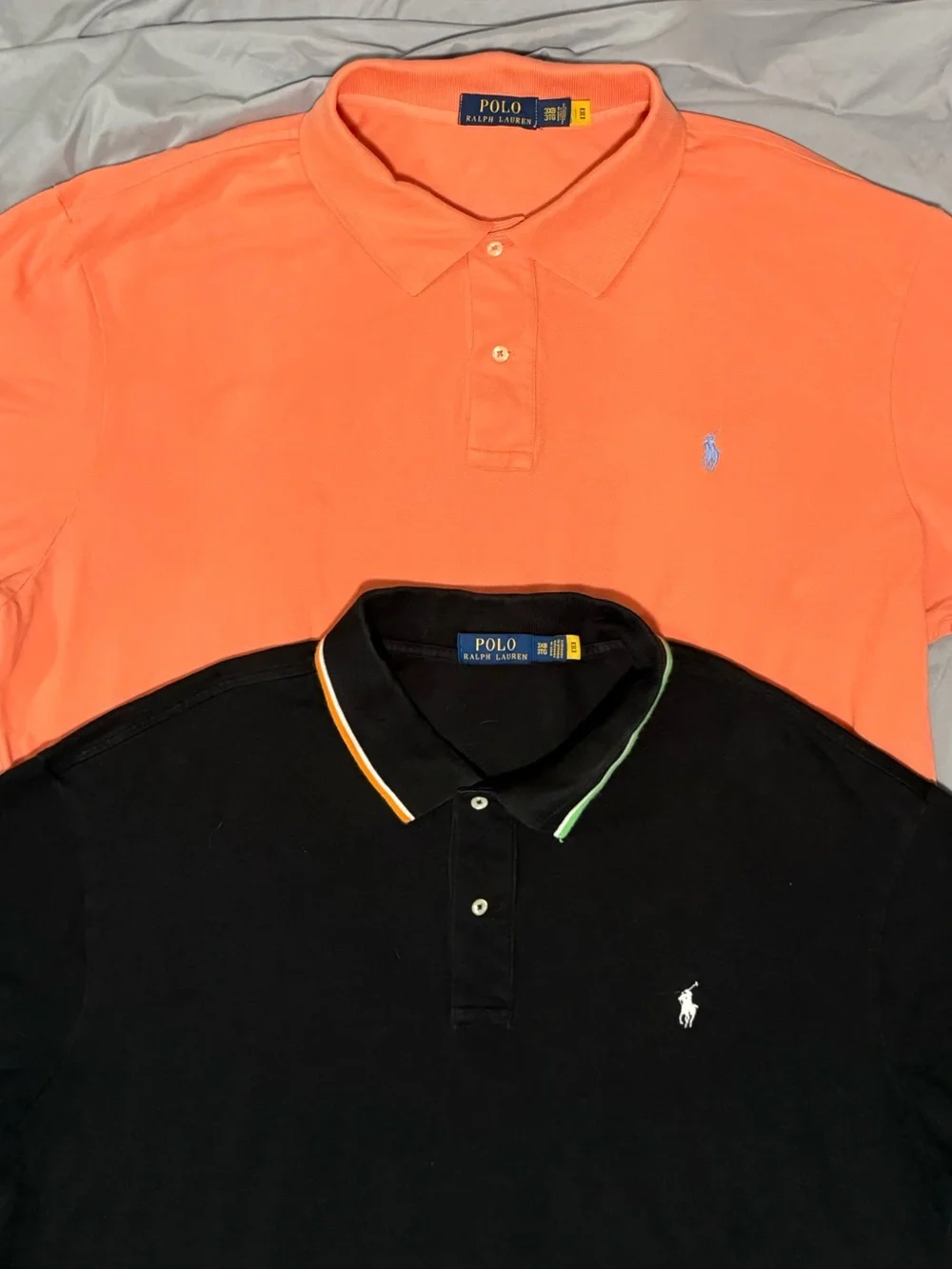 Ralph Lauren Polo Short-Sleeve Shirts in Coral Orange & Black